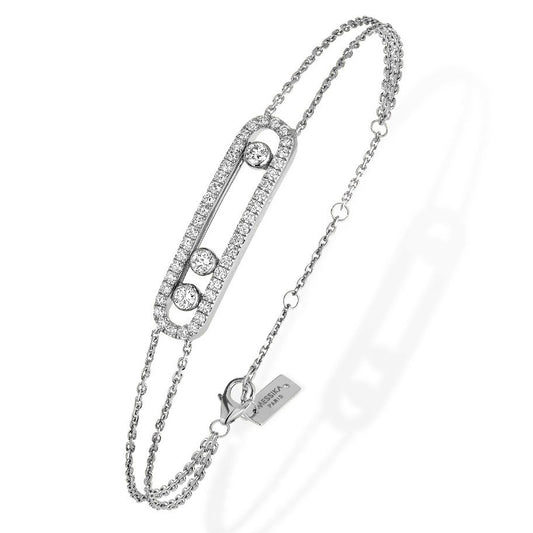 MSK-3995 guest version activity bracelet large full diamond double line bracelet