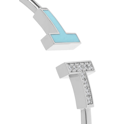 TIF29395993 Double T-shaped half diamond and half agate bracelet