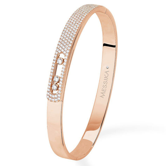 MSK-31547 high and low bracelet-1, half diamond, bezel setting