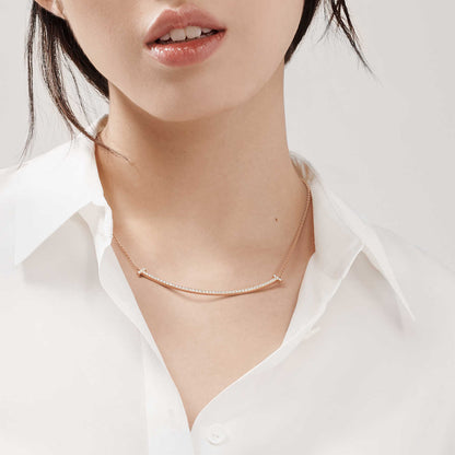 TIF70619093 diamond extra large smiling T-shaped chain pendant