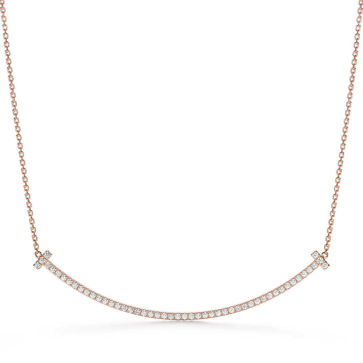 TIF70619093 diamond extra large smiling T-shaped chain pendant