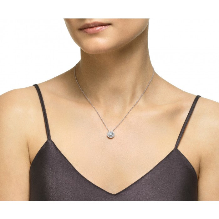 DBES-N102169 Crossed four-claw two-circle stone pendant