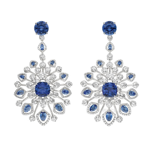 SM-776162 Marquise round diamond line stitching earrings