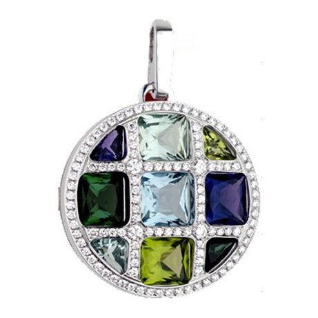 KDY-K7205517 Tic Tac Toe Colorful Treasure Round Pendant