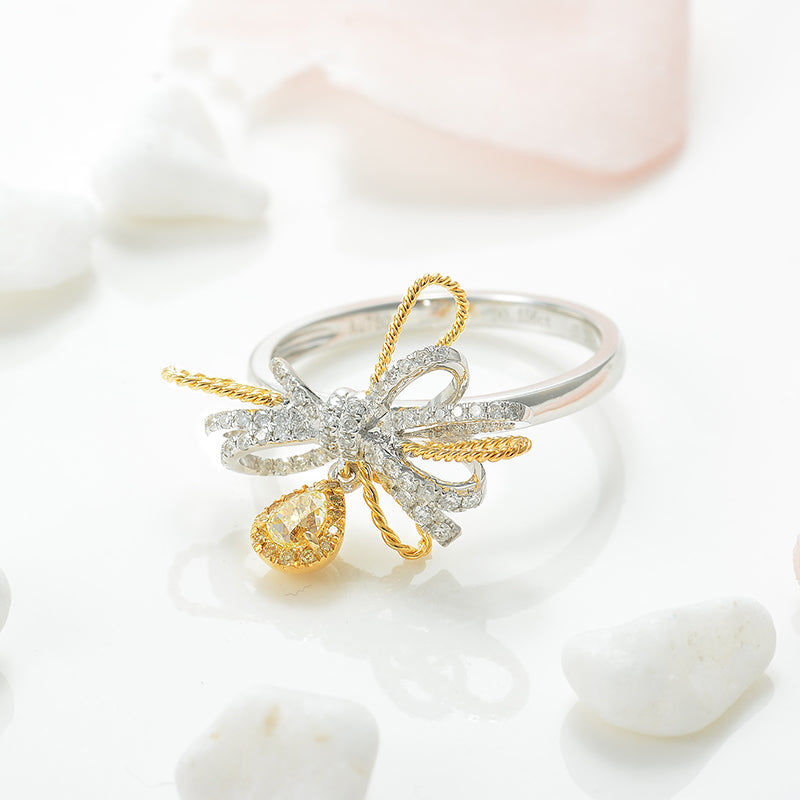 SM-418467 Bow Yellow Diamond Water Drops