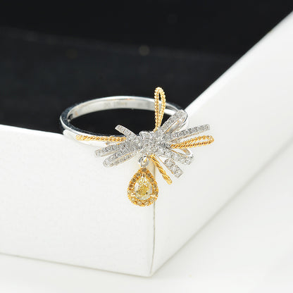 SM-418467 Bow Yellow Diamond Water Drops
