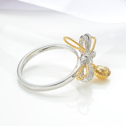 SM-418467 Bow Yellow Diamond Water Drops