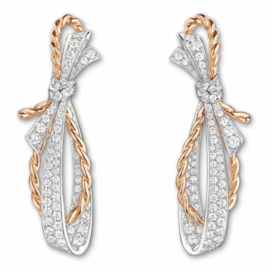 SM-082961-000 Twisted rope, full diamond bow earrings