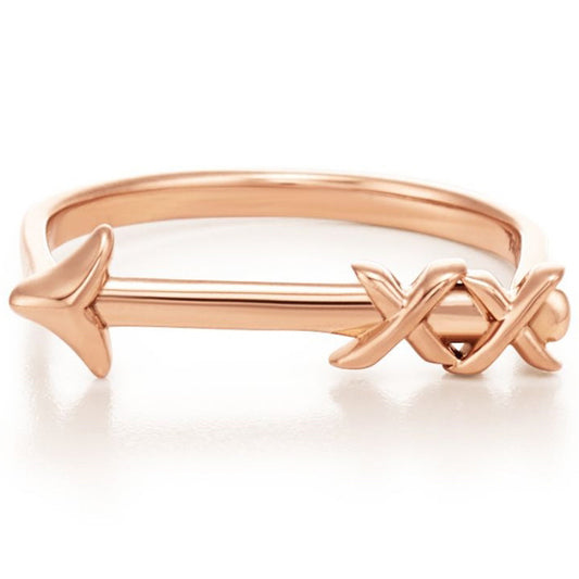 TIF62908734 light gold cross arrow ring 15#