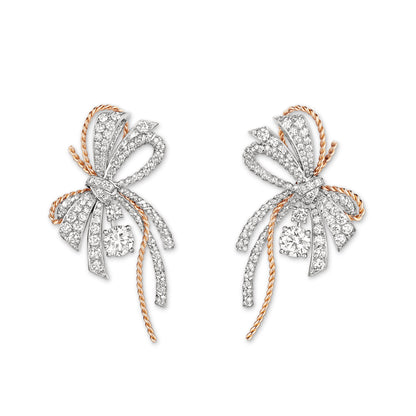 SM-082963-000 full diamond, twisted rope bow earrings