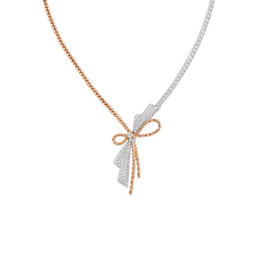 SM-082937 diamond twisted rope necklace