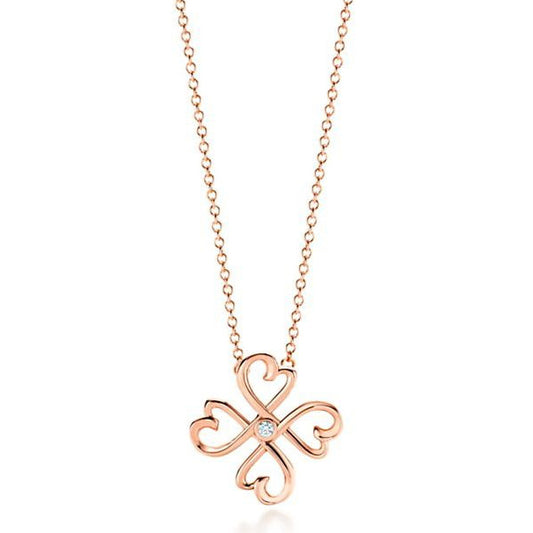 TIF71167516 single diamond four heart-shaped tether pendant