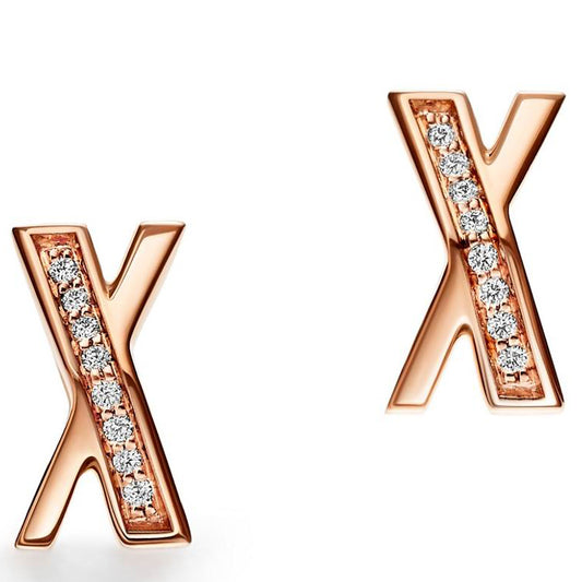 TIF59094100 half diamond letter sword spine X earrings