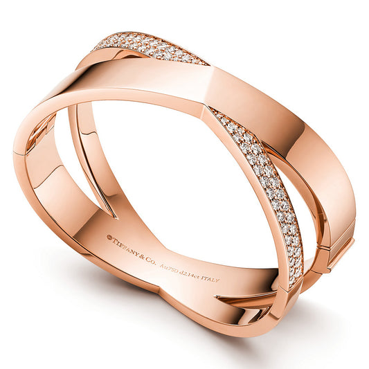 TIF88004432 wide half diamond letter sword spine XX bracelet 16#
