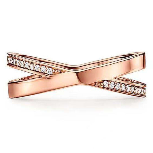 TIF57686541 Narrow Half Diamond X Ring 12#