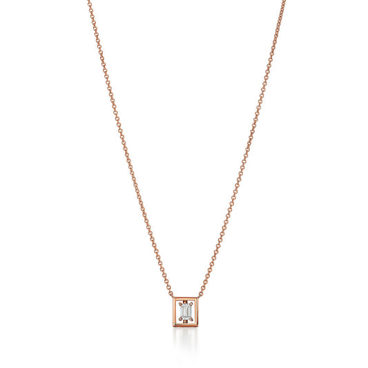 TIF55291540 octagonal square diamond square frame tether chain pendant