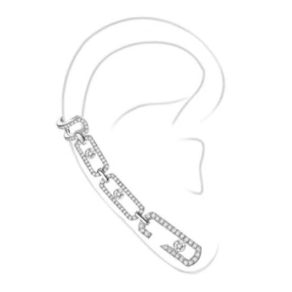 MSK-14378 Open Movable Earrings Full of Diamonds