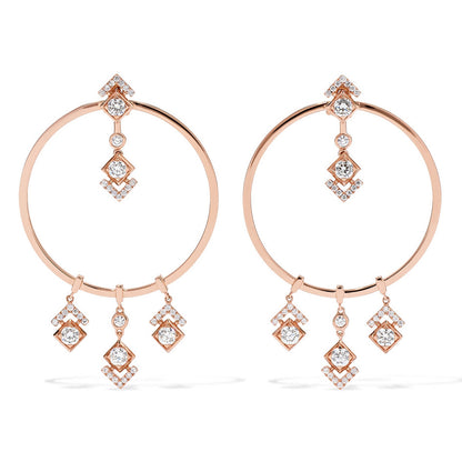 MSK-57306 circle small square earrings, Ling-shaped series
