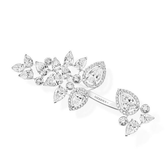 MSK-89314 water drop shaped diamond surround stone open ring