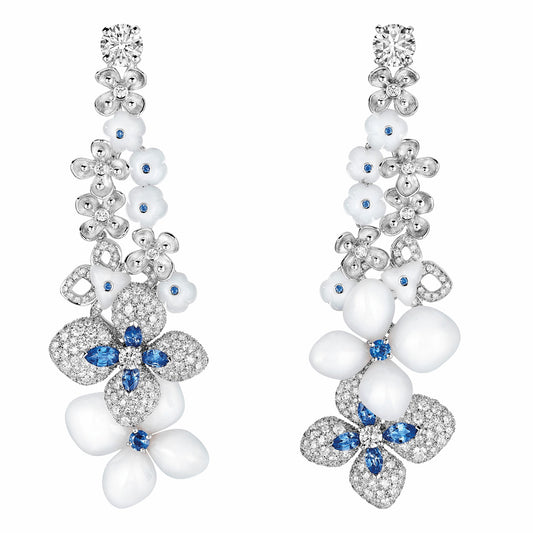 SM-082870 Hydrangea, diamond earrings