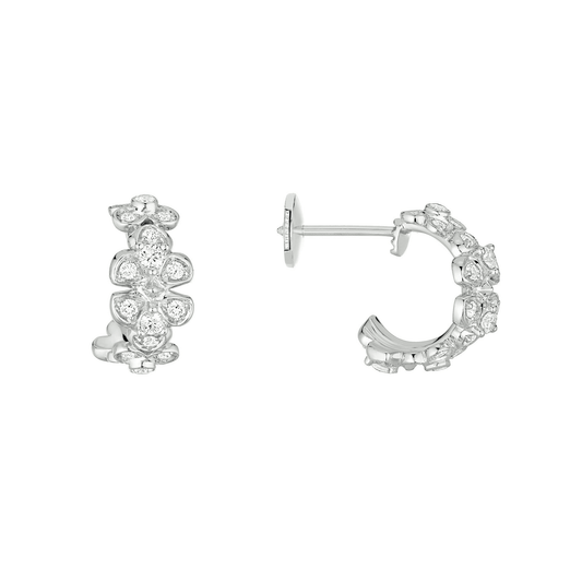 SM-082494 petals, hydrangea, diamond earrings