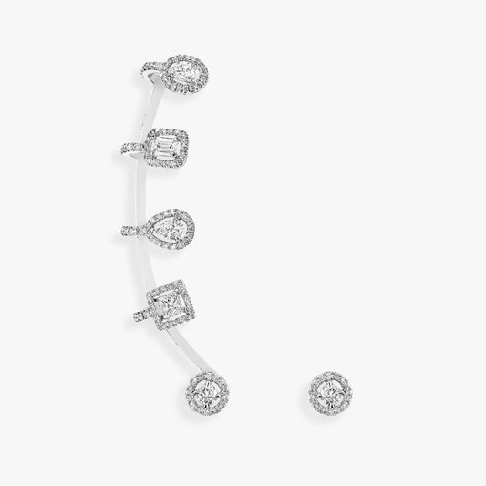 MSK-06158 water drop small octagonal shaped diamond earrings