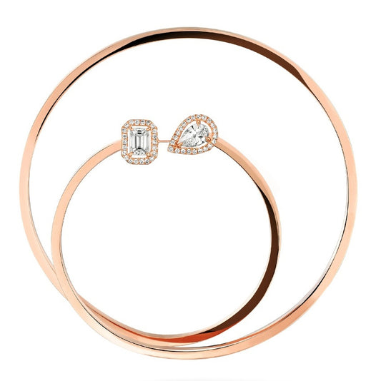MXK-07445 Single-sided water drop small octagonal special-shaped diamond surround stone linear earrings