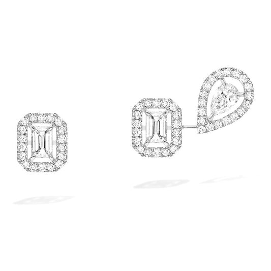 MSK-07004 small octagonal pear-shaped surrounding stone special-shaped diamond earrings