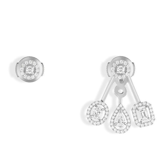 MSK-06527 water drop small octagonal head-shaped egg-shaped diamond surround stone earrings on the front and back