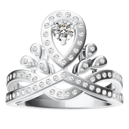 SM-307252 Crown Pear Shape Ring-4