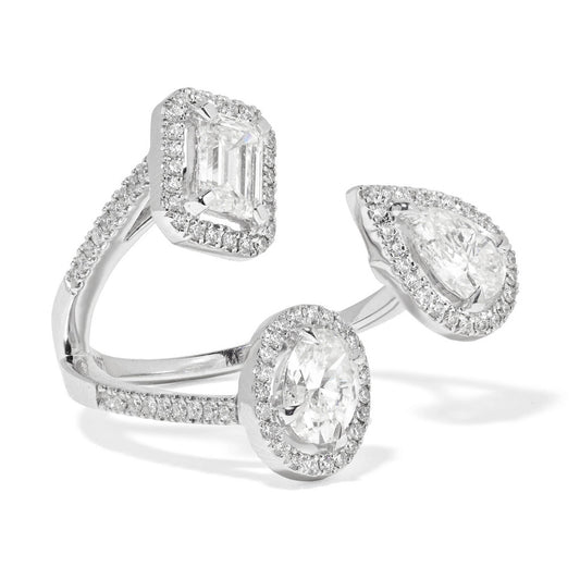 MSK-06778 water drop egg-shaped small octagonal special-shaped diamond surround stone open ring