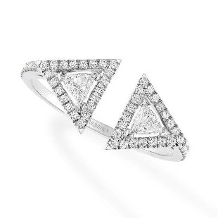 MSK-06444 Triangular surrounding stone open ring