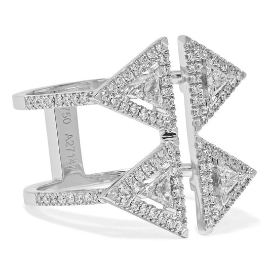 MSK-06470 Triangular surrounding stone open ring