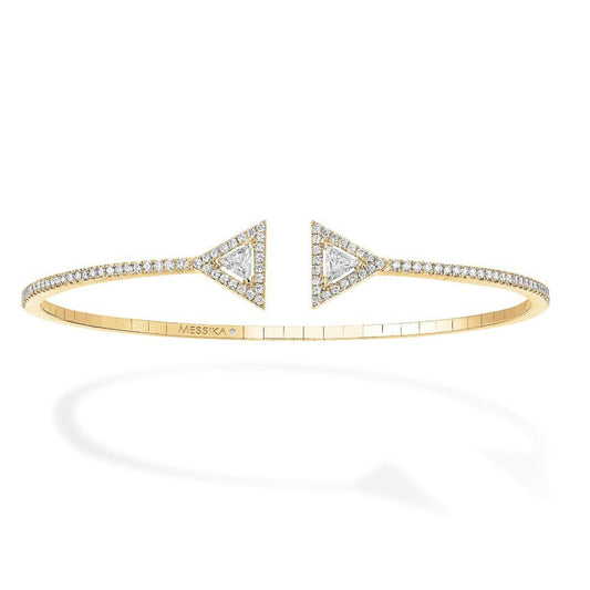 MSK-06491 triangular stone open bracelet