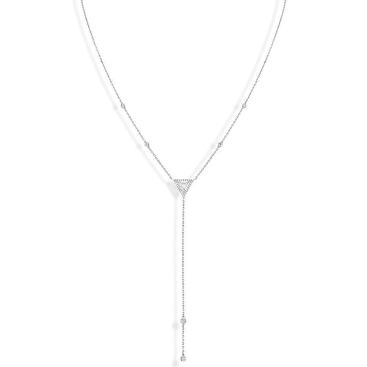 MSK-06438 Triangle Tie Chain Necklace