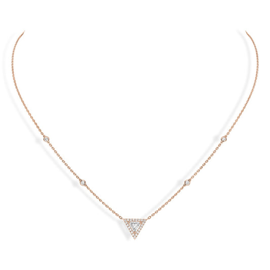 MSK-06438 Triangle Tie Chain Pendant Necklace