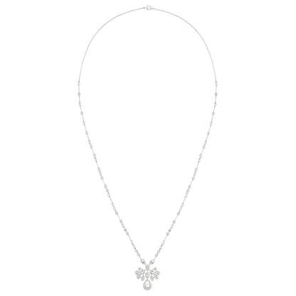 SM-083253 Crown Drop Pearl Necklace