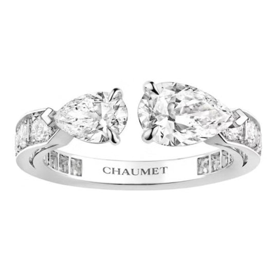 SM-447777 double-ended pear-shaped diamond open ring