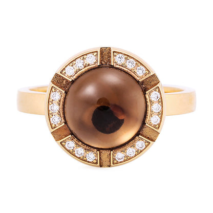 SM-081734 round treasure, light gold arm, surrounding stone