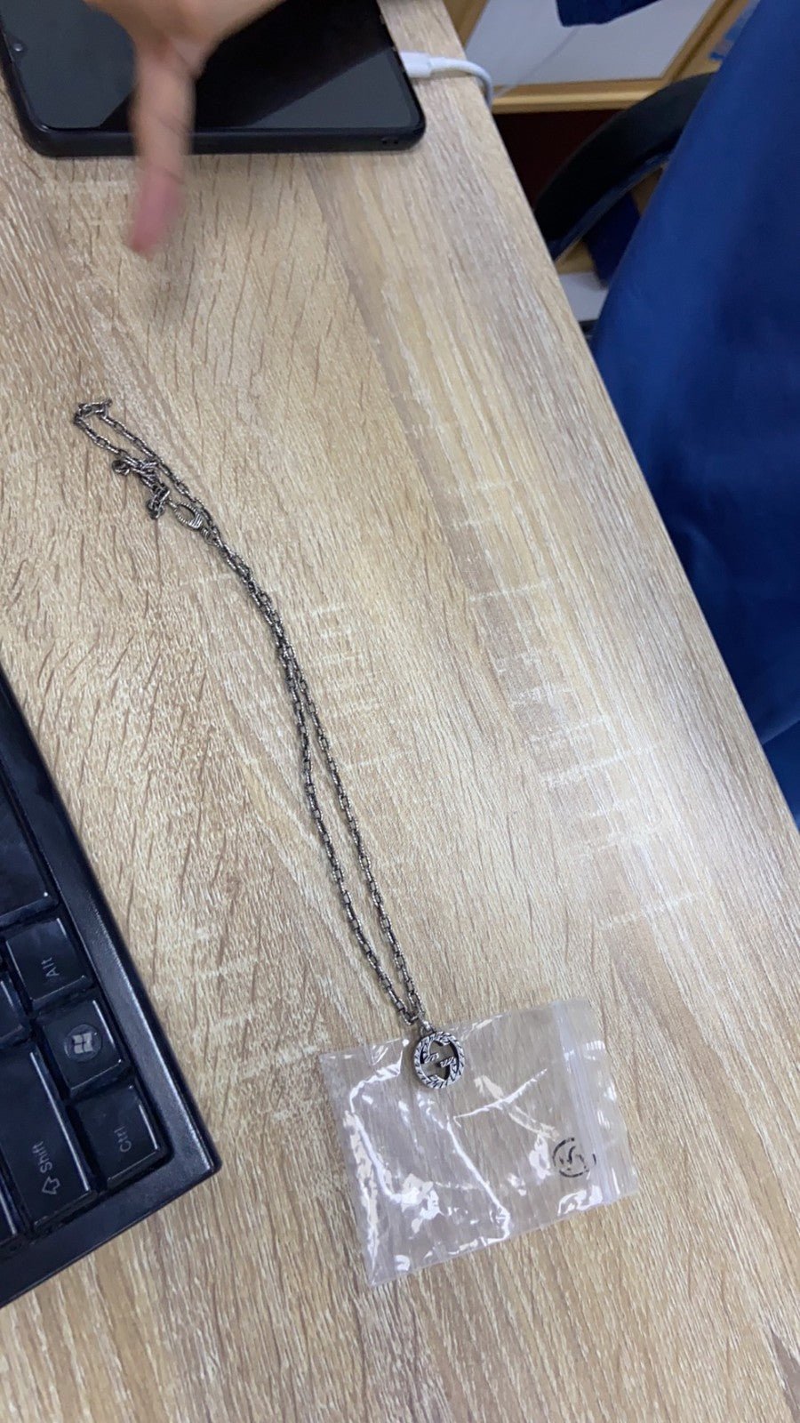 GC-455535 宽20mm双GG字母光金斩坑吊坠