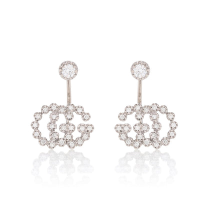 GC-YBD481698002-G letter bead round diamond stud earrings