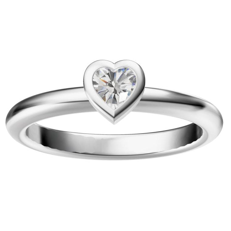 TIF81510732 bezel set heart shaped diamond ring 13#
