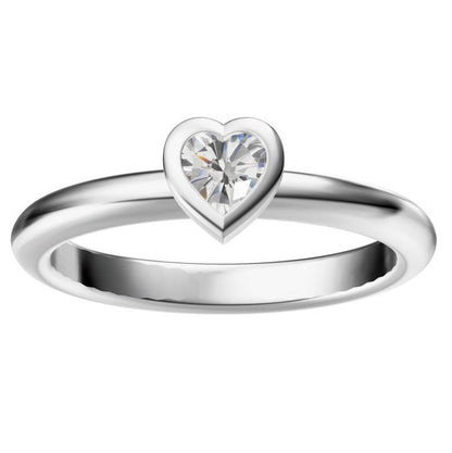 TIF81510732 bezel set heart shaped diamond ring 13#