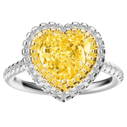 TIF45954170 Two-circle heart-shaped diamond ring 10#
