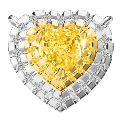 TIF54992608 heart-shaped diamond two-circle stone pendant