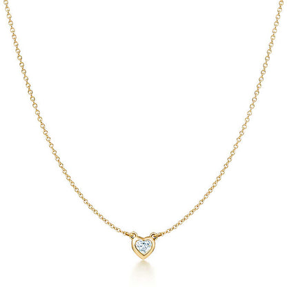 TIF32610330 bezel-set heart-shaped diamond tether chain pendant