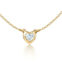 TIF32610330 bezel-set heart-shaped diamond tether chain pendant