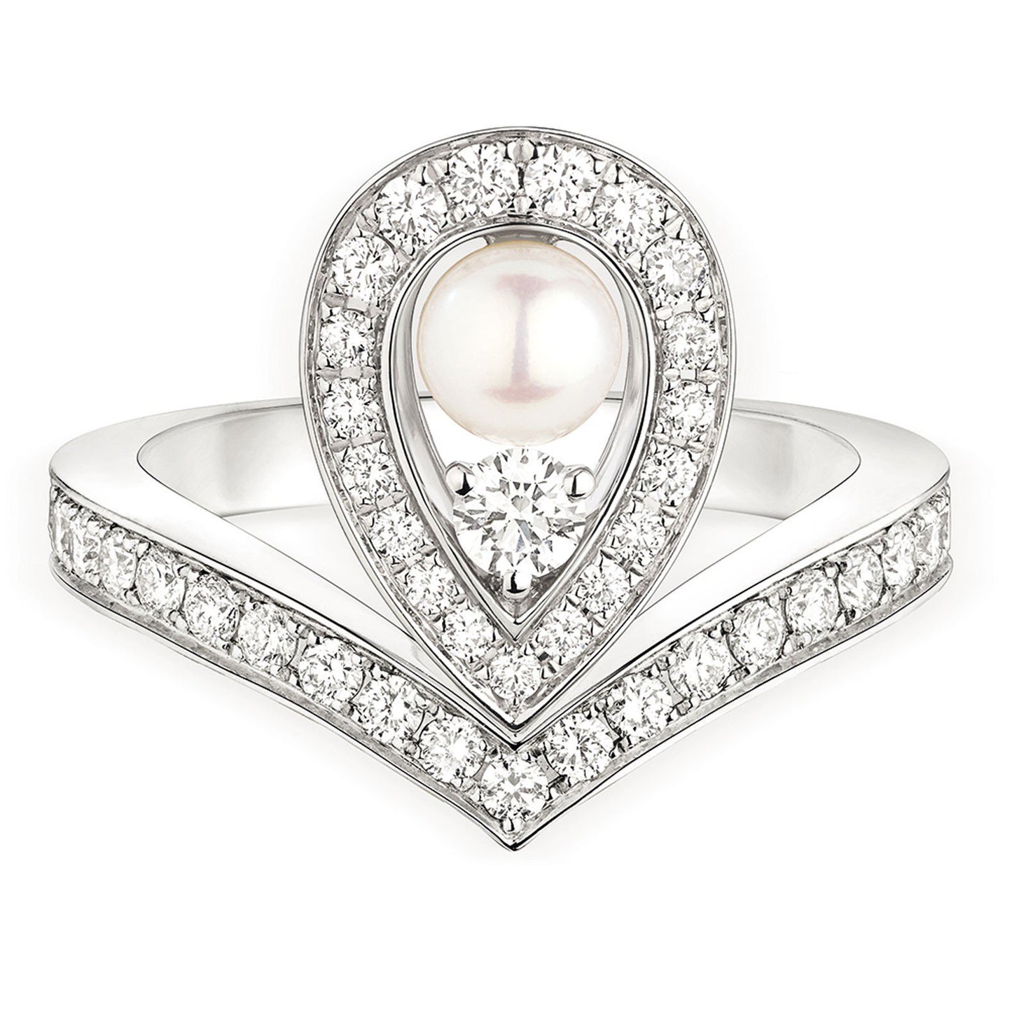 SM-083289 ring 2 curves, pearl