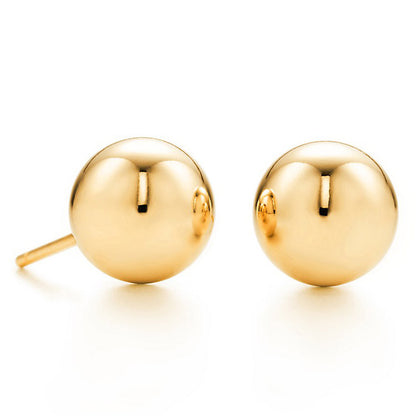 TIF35652664 light gold round bead earrings