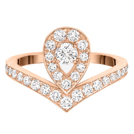 SM-081990 water drop crown round center diamond ring guest version